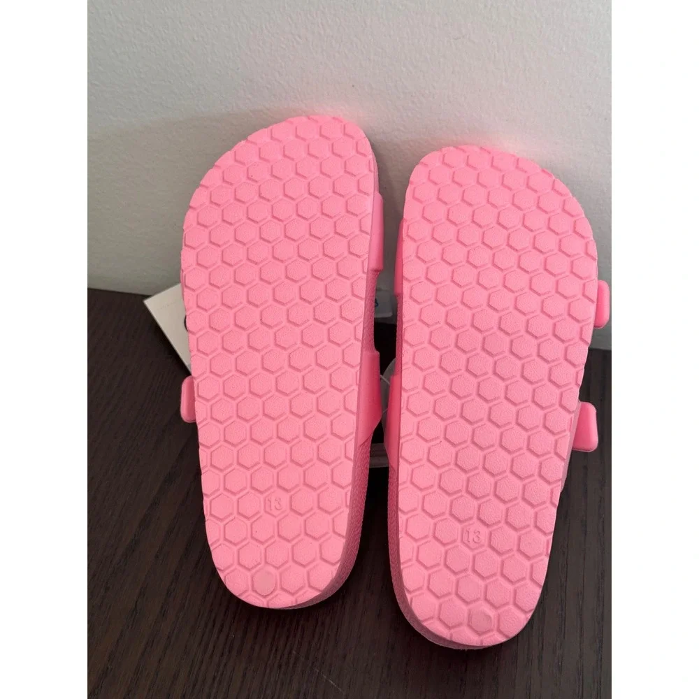 Cat & Jack Double Strap Slide Sandals girls Size 13 Pink Adjustable Buckles